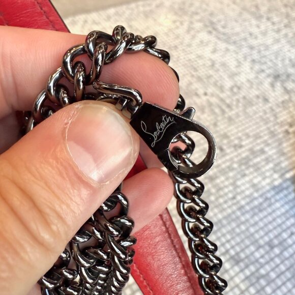 Christian Louboutin Black Leather Embellished Paloma Shoulder Bag - Picture 11 of 16